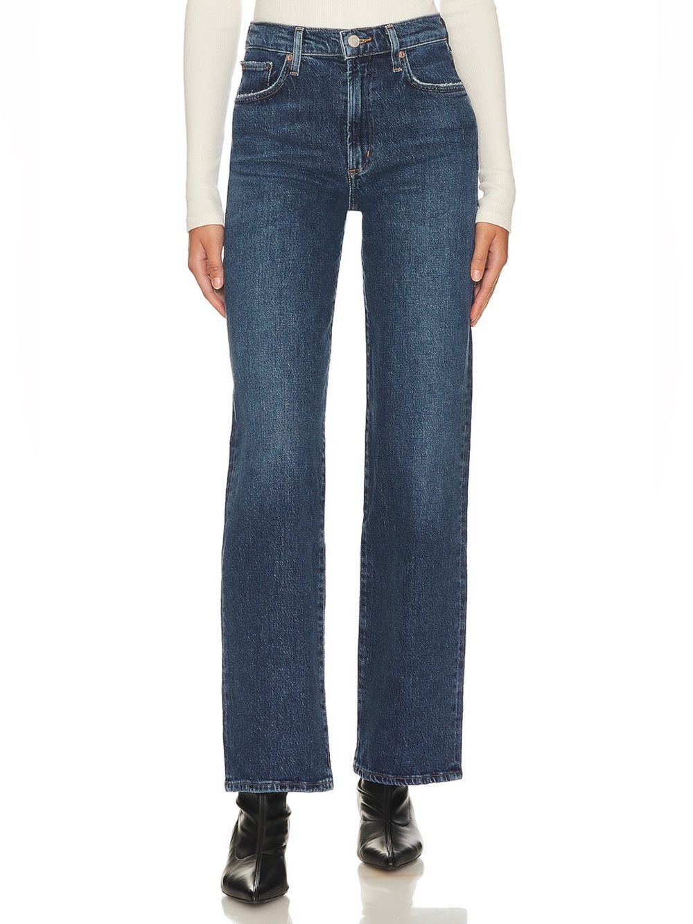 Agolde Dark Blue Straight-Leg Jeans